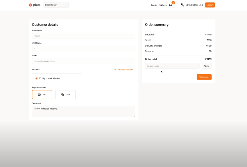 Product billing ui